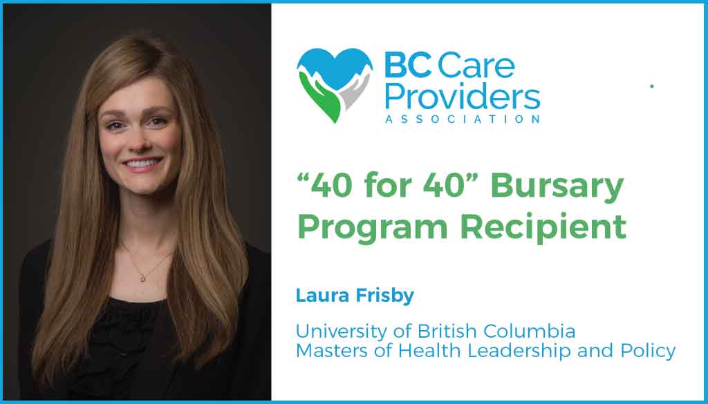 Meet the recipients of BCCPA’s “40 for 40” bursary program: Laura Frisby