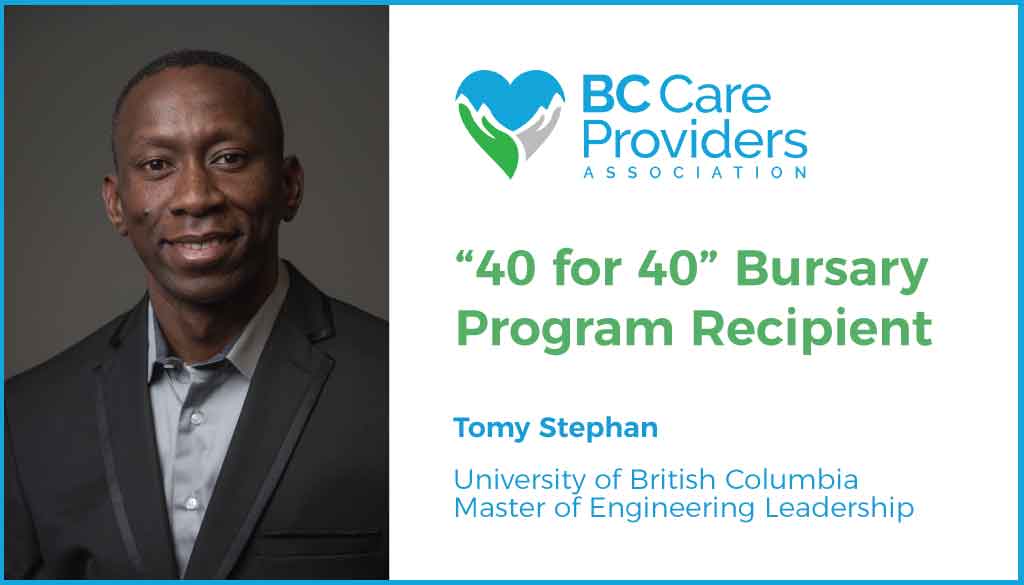 Meet the recipients of BCCPA’s “40 for 40” bursary program: Tomy Stephan