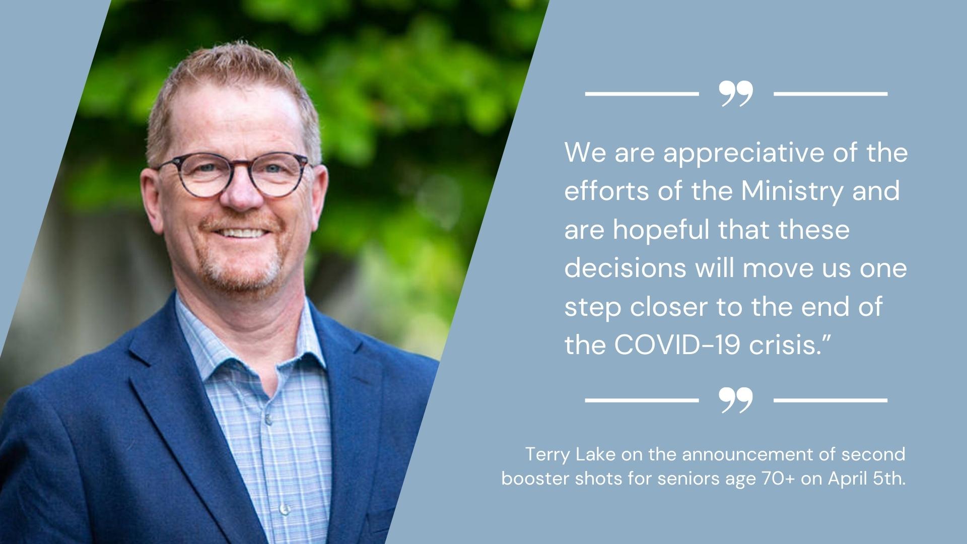 Statement from Terry Lake, CEO on Fourth Doses of COVID-19 Vaccine
