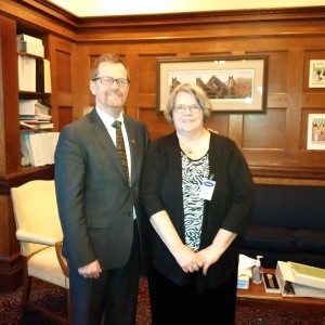 Hon. Terry Lake & Wendy Miller, BC Care Provider of the Year met to discuss front-line care earlier in the day