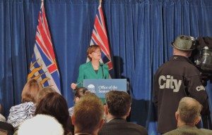BC Seniors Advocate, Isobel Mackenzie, speaks at the release of her office's first report