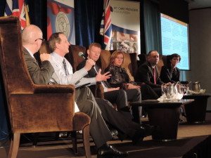 Stephen Brown, Deputy Health Minister along with a panel of Health Authority CFOs at a Care to Chat on February 4th