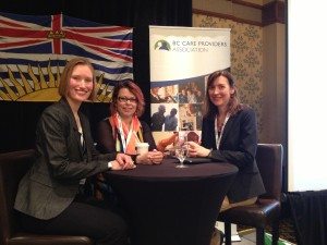 Jennifer Lyle, ED, moderates a panel discussion including Debbie Yule, Vice President of Industry Training at go2hr, and Maria Howard, CEO of the Alzheimer Society of BC at the Annual Conference