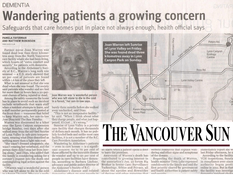 CEO Speaks with Vancouver Sun About Dementia